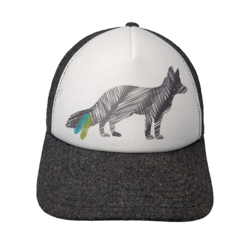 Wolf Snapback Hat Gray One Size Adjustable Colorblock Outdoor Pistil